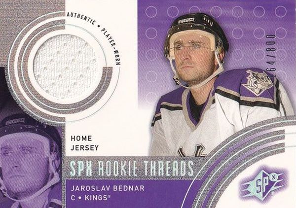 jersey RC karta JAROSLAV BEDNÁŘ 01-02 SPx SPx Rookie Threads /800